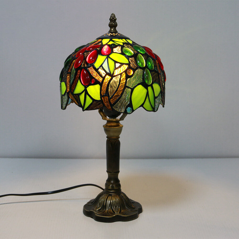 Vintage Tiffany Animal Flower Decoration Stained Glass Dome 1-Light Table Lamp, Tiffany Style Lighting, Stained Glass Lamp, Animal Design Table Lamp, Vintage Home Decor, Decorative Lighting, Unique Gift Idea, Elegant Lamp for Living Room, Antique-Inspired
