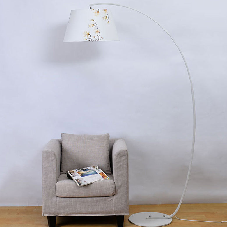Modern Light Luxury Wrought Iron Curved Cylinder Floor Lamp - 1-Light Stand