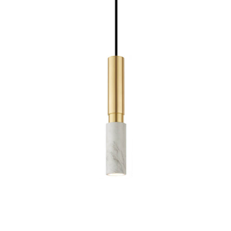 Contemporary Nordic Marble Terrazzo Pendant Light - Modern 1-Light Metal Fixture for Living Room