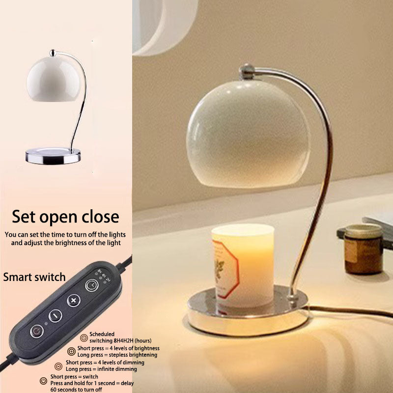 Contemporary Scandinavian Iron Stainless Steel Round Ball 1-Light Melting Wax Table Lamp for Bedroom, Modern Home Decor, Minimalist Lighting, Elegant Accent Lamp, Warm White Light, Unique Design, Stylish Nightstand Lamp, Luxury Lighting for Living Room, S