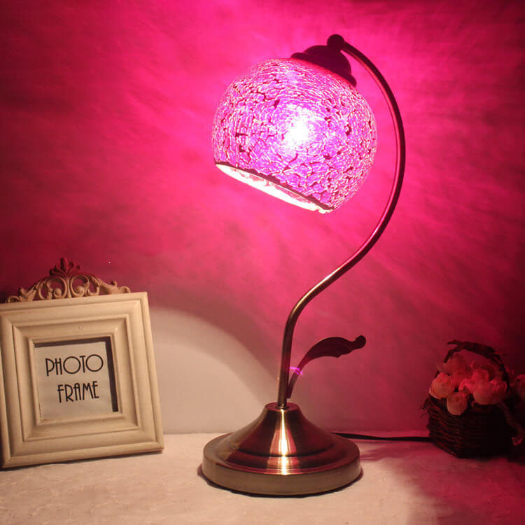 European Vintage Tiffany Round Head Glass Hardware 1-Light Table Lamp, Antique Style Tiffany Lamp, Stained Glass Table Lamp, Art Nouveau Lighting, Decorative Desk Lamp, Unique Home Decor, Vintage Lighting, Classic Tiffany Design, Handmade Stained Glass La