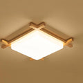 Traditional Japanese Wood Acrylic Tatami LED Ceiling Light for Bedroom