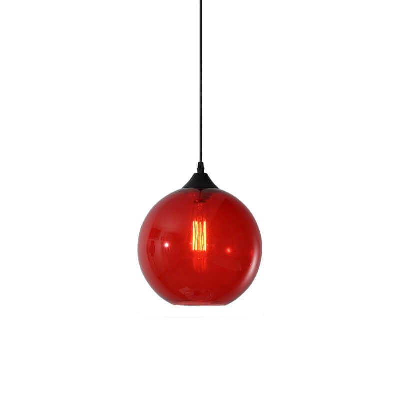 Modern Minimalist Stained Glass Iron 1-Light Pendant for Living Room