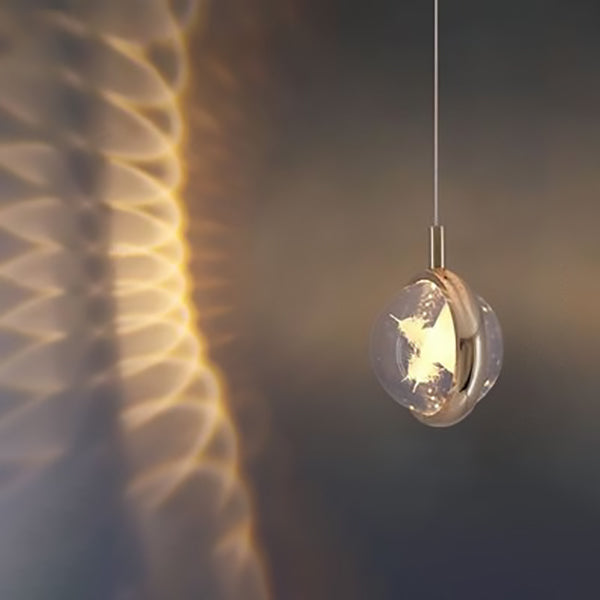 Modern Minimalist Aluminum Crystal LED Pendant Light for Bedroom