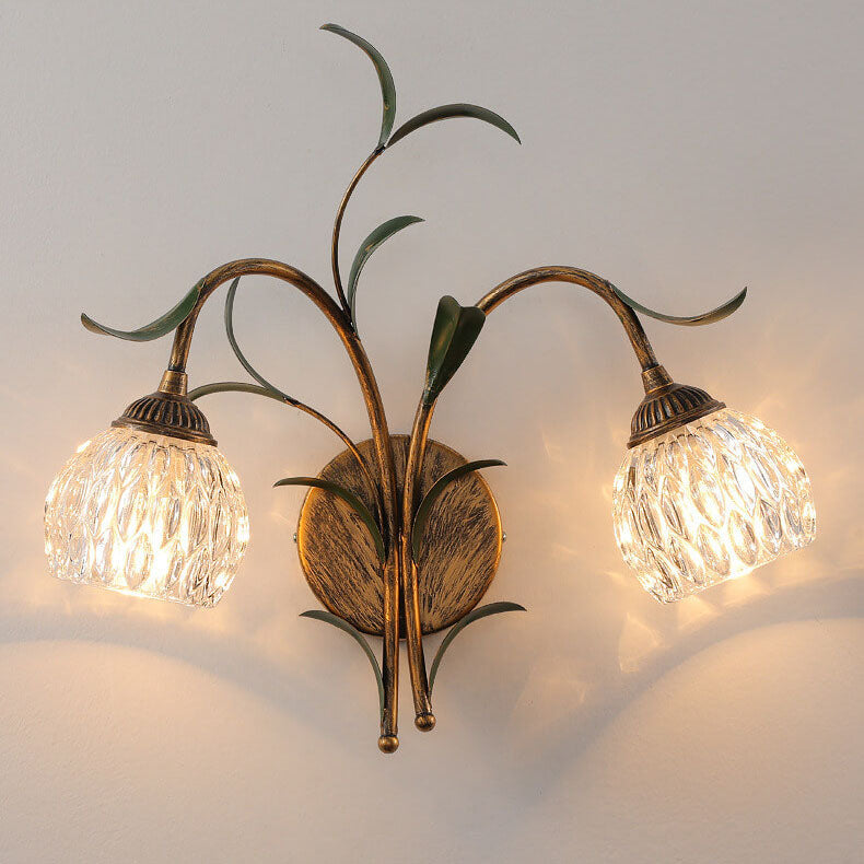 Modern Minimalist Glass Flower Wall Sconce - 1/2-Light Lamp for Living Room, Bedroom, and Hallway Decor