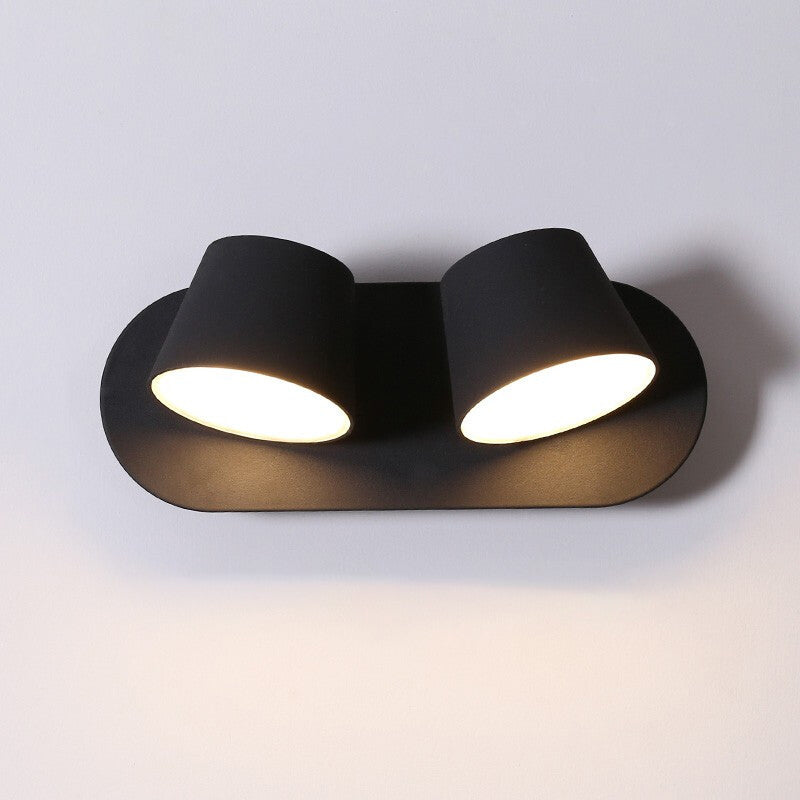 Modern Minimalist Dome LED Wall Sconce - Frosted Rotatable Aluminum Lamp for Bedroom Reading