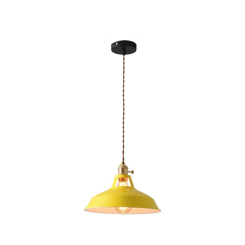Contemporary Scandinavian Round Macaron Pendant Light - 1-Light for Living Room