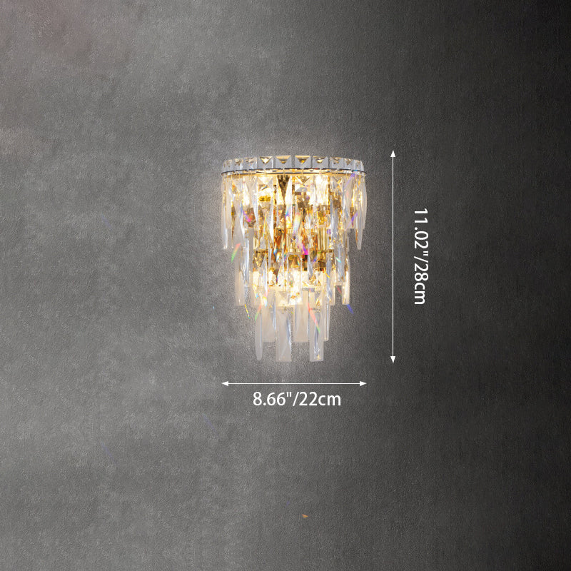 Contemporary Luxury Crystal Tassel Wall Sconce - 1-Light for Living Room
