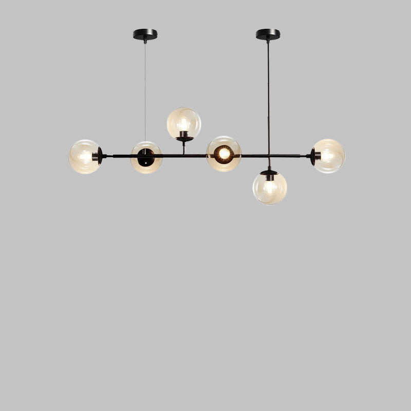 Modern Minimalist Round Globe 6-Light Chandelier - Glass Island Light Fixture