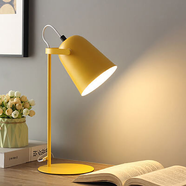 Nordic Macaroon Column Shade 1-Light Table Lamp - Modern Scandinavian Lighting, Elegant Home Decor, Stylish Nightstand Lamp, Minimalist Design, Contemporary Illumination, Bedroom & Living Room Accent, Decorative Table Light, Warm Cozy Atmosphere, High-Qua