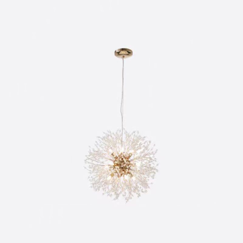 Contemporary Scandinavian Dandelion Crystal Chandelier - 8/9/12/16 Lights for Bedroom Elegance