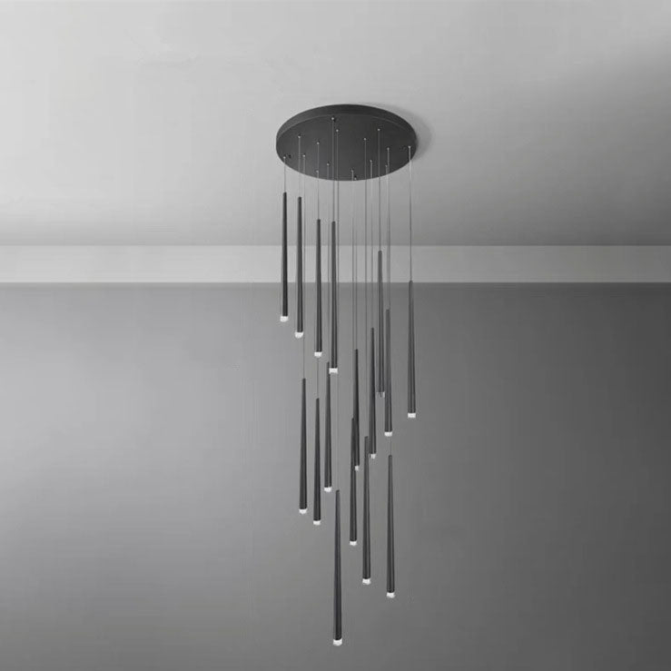 Modern Minimalist Tapered Tube LED Island Chandelier - Iron & Acrylic Design