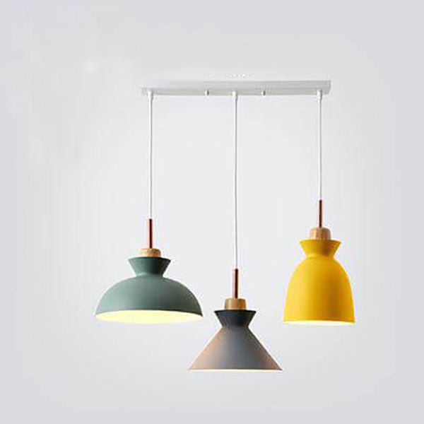 Nordic Macaron Metal 3-Light Chandelier - Modern Ceiling Light Fixture, Elegant Home Decor, Scandinavian Design, Brighten Living Room, Dining Area, Kitchen Lighting