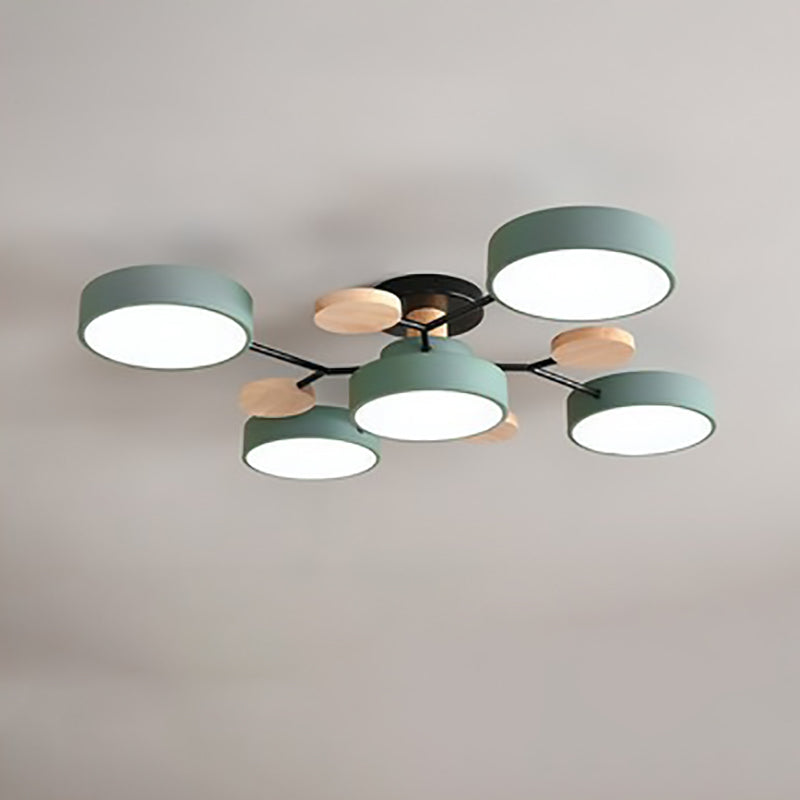 Contemporary Scandinavian Round Molecule Branch LED Ceiling Light for Living Room