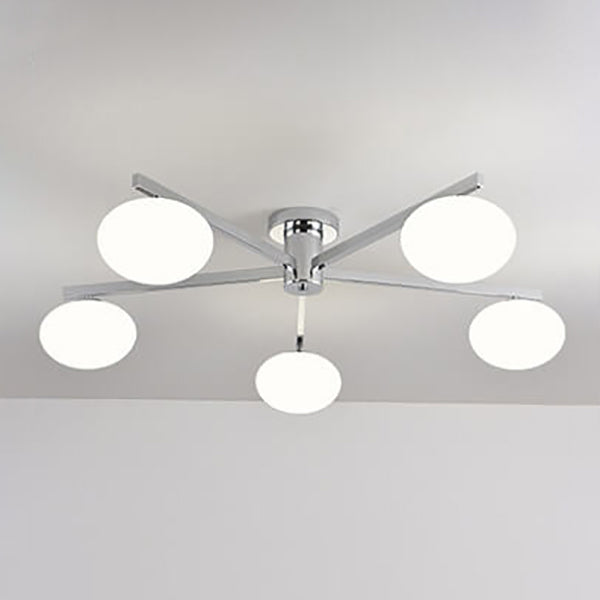 Nordic Light Luxury Glass Ball Semi-Flush Mount Ceiling Light - 3/4/5 Lights