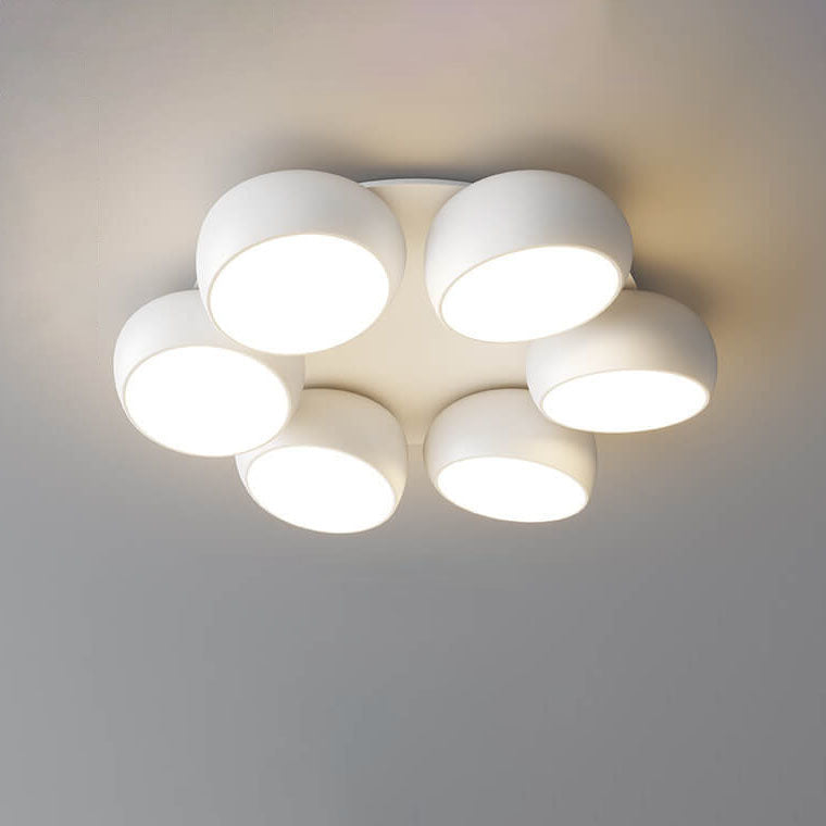 Scandinavian Modern Round LED Semi-Flush Mount Ceiling Light – Iron & Plastic Design