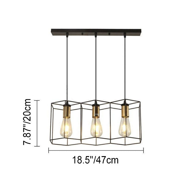Contemporary Industrial 3/5 Light Iron Island Chandelier for Living & Dining Rooms