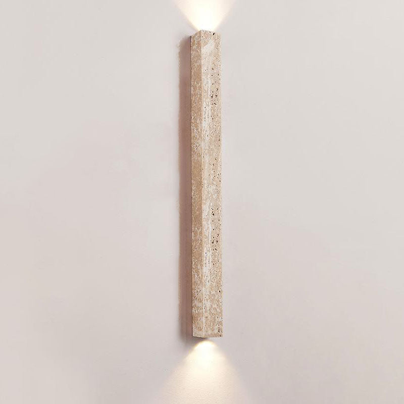 Traditional Japanese Yellow Travertine Lighting Fixture 2-Lights for Hallway