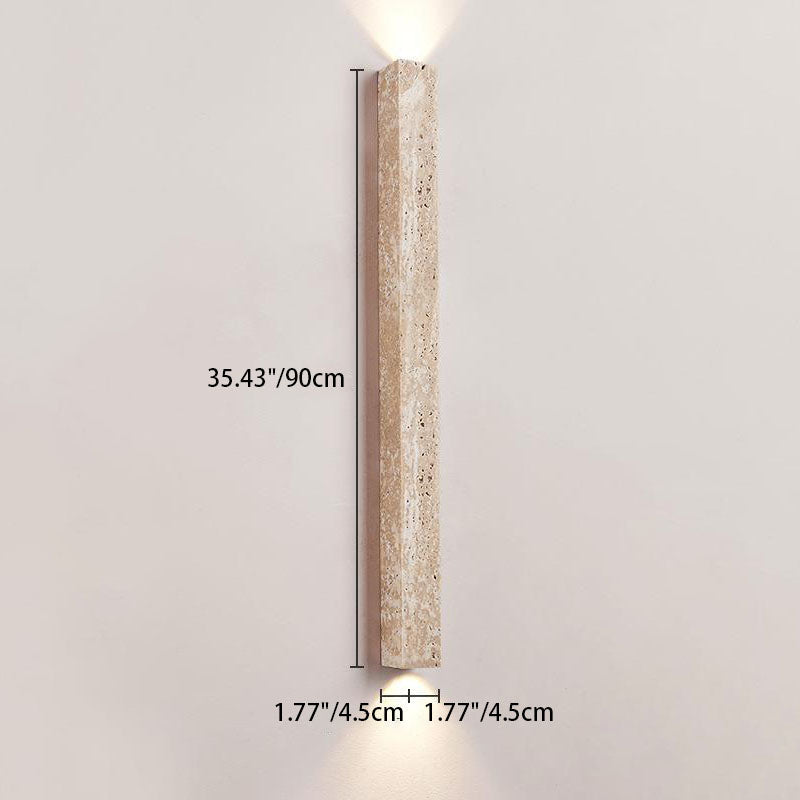 Traditional Japanese Yellow Travertine Lighting Fixture 2-Lights for Hallway