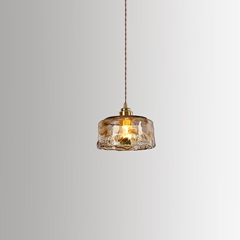 Vintage Amber Glass Pendant Light - 1-Light Ceiling Fixture for Home Decor, Retro Lighting, Industrial Style, Elegant Hanging Lamp