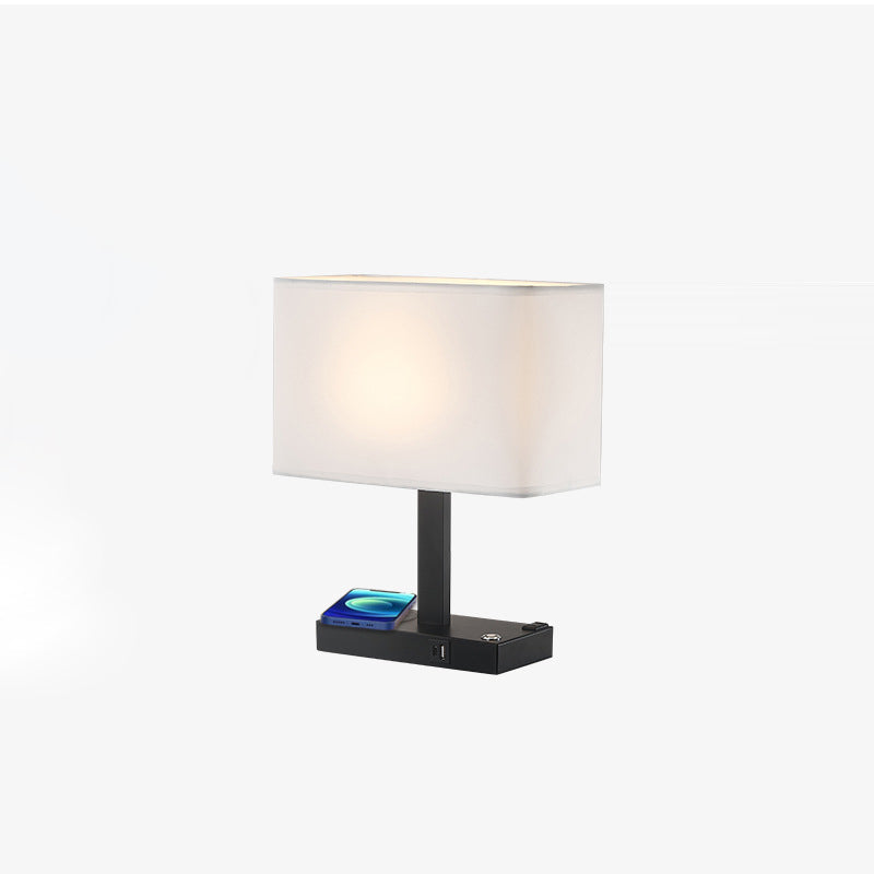 Modern Minimalist Rectangular Cloth Iron Table Lamp - Stylish 1-Light Design for Living Room