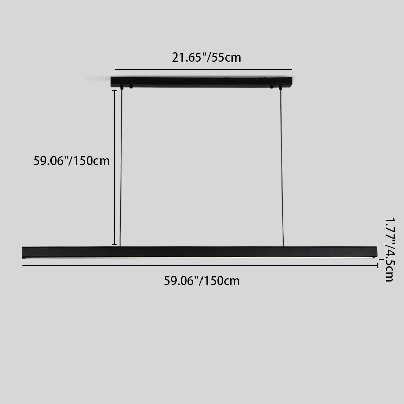 Modern Minimalist Long Strip LED Pendant Light - Sleek Lighting Solution for Home & Office, Energy-Efficient Design, Adjustable Height, Stylish Illumination