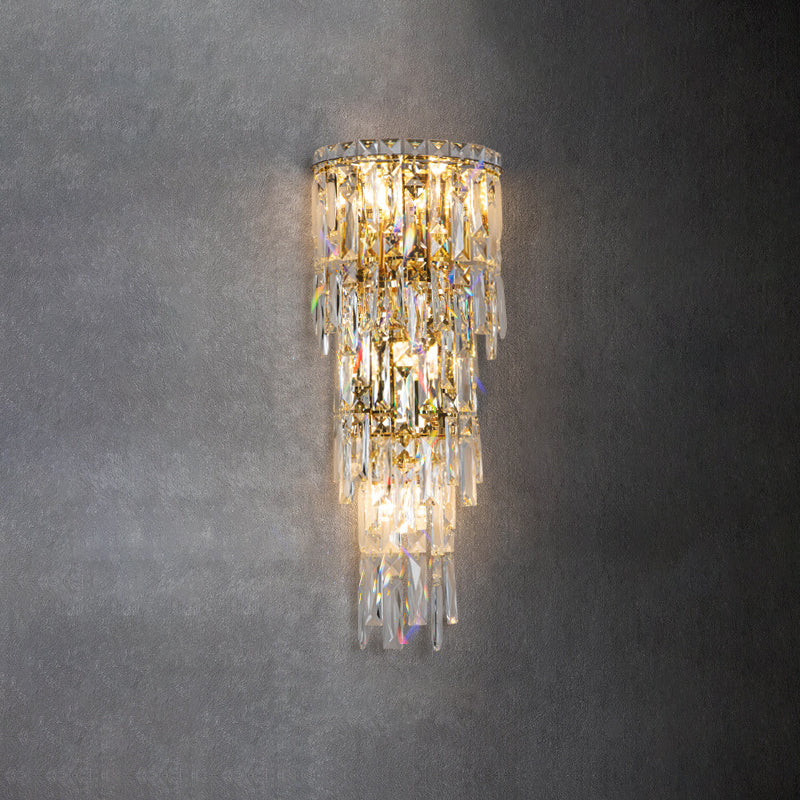 Contemporary Luxury Crystal Tassel Wall Sconce - 1-Light for Living Room