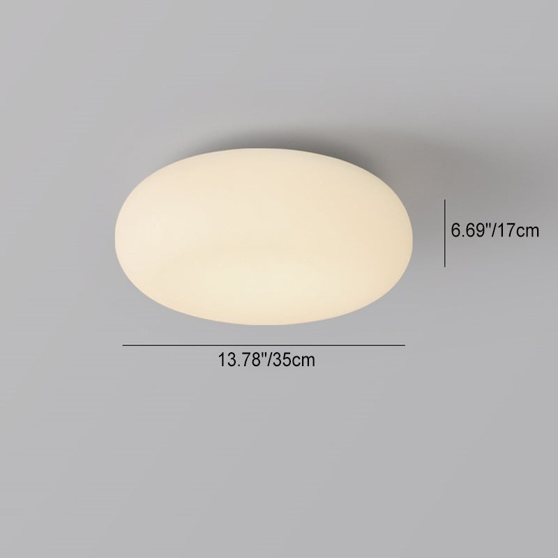 Modern Minimalist Oval Iron PE LED Flush Mount Light for Bedroom