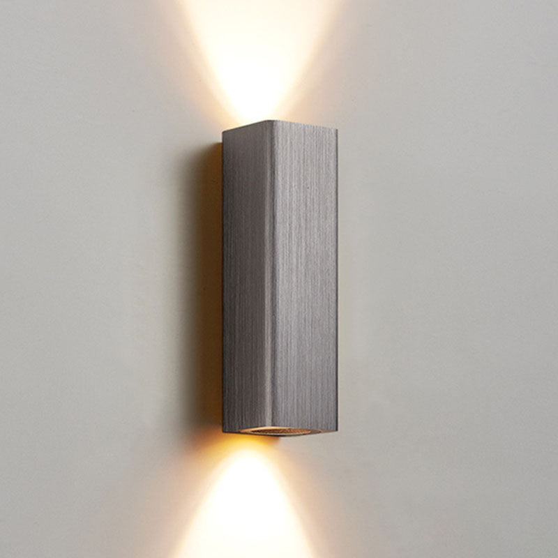 Nordic Minimalist Brushed Aluminum LED Wall Sconce - Rectangular Design, Modern Lighting, Durable Fixture, Energy-Efficient, Home Decor Accent
