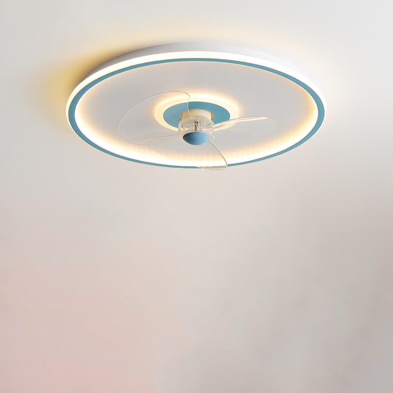 Modern Acrylic Round Minimalist LED Flush Mount Fan Light