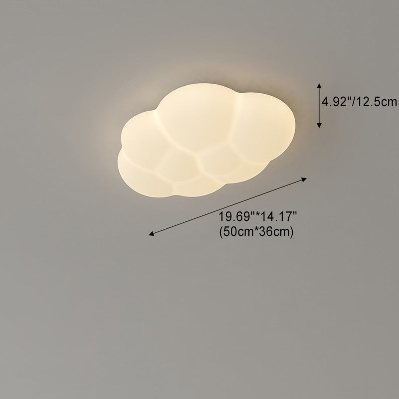 Contemporary Scandinavian Iron PE Cloud Shade LED Flush Mount Ceiling Light для Bedroom