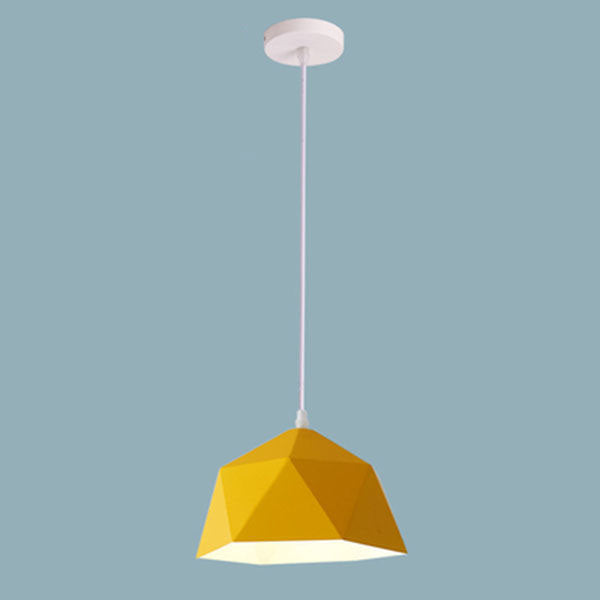 Modern Geometric Macaroon Iron Pendant Light 1-Light Lozenge Design