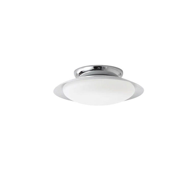 Contemporary Scandinavian LED Semi-Flush Mount Ceiling Light - Geometric Semicircle Shade for Living Room
