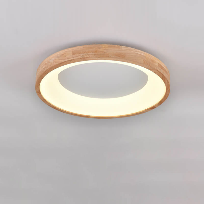 Nordic Minimalist Log Round LED Flush Mount Ceiling Light
