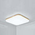 Nordic Solid Wood LED Flush Mount Ceiling Light - Rectangular PVC Design