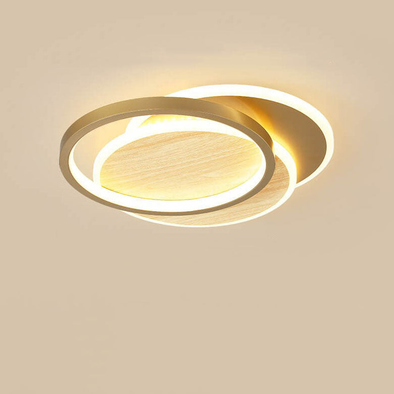Modern Nordic Wrought Iron Round LED Flush Mount for Living Room