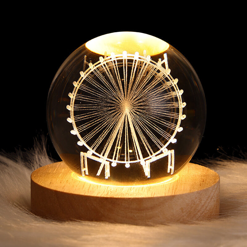 Contemporary Star System Crystal Ball USB LED Night Light Table Lamp for Bedroom, Modern Decorative Nightlight, Space-Themed Bedroom Decor, Adjustable Brightness, Ambient Lighting for Kids and Adults, Unique Gift Idea for Home Decor