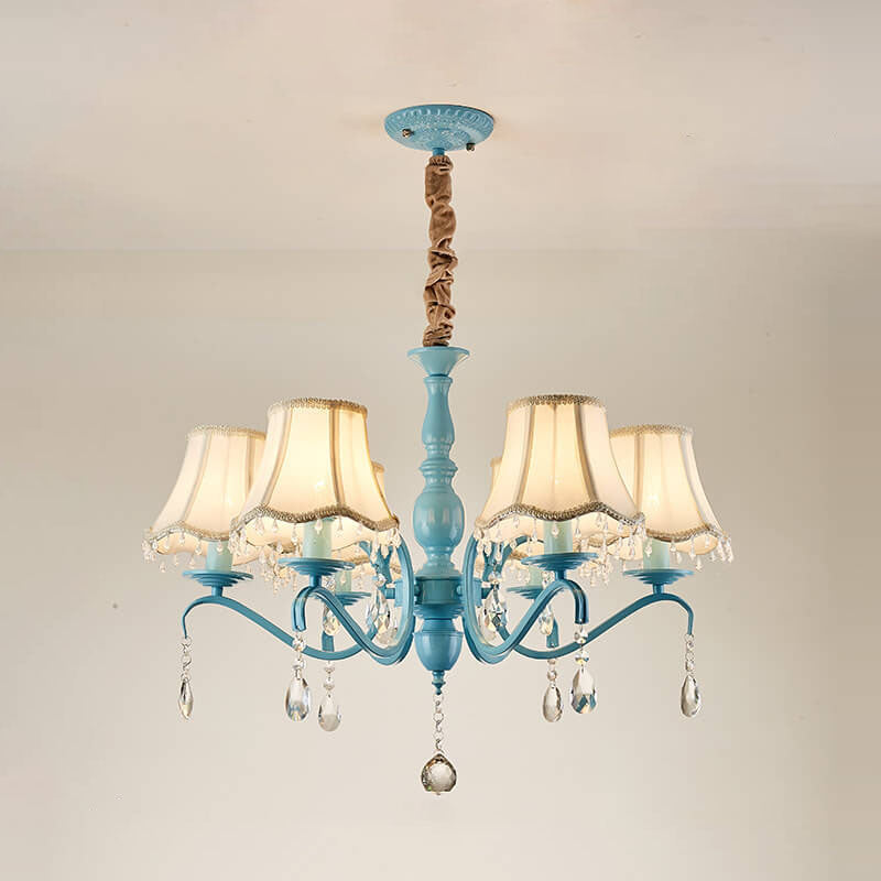 Modern Crystal Cone Iron Chandelier - 5/6/8 Light Fixture for Stylish Home Decor