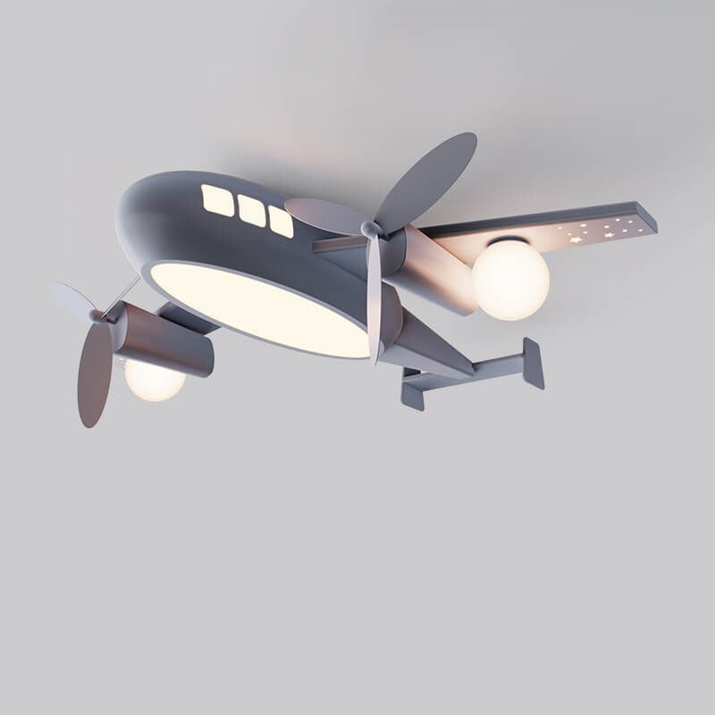 Nordic Kids Wrought Iron Airplane LED Ceiling Light