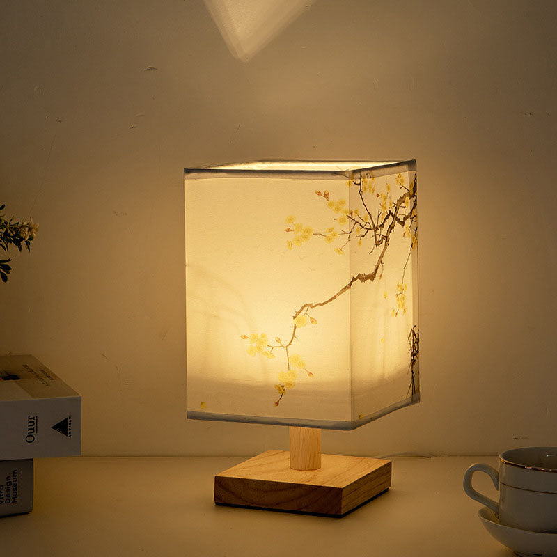 Contemporary Creative Fabric Square USB LED Table Lamp for Bedroom Nightstand Lighting, Dimmable Touch Control, Modern Home Decor, Stylish USB Rechargeable Lamp, Warm White & Color Changing, Perfect for Reading & Relaxation