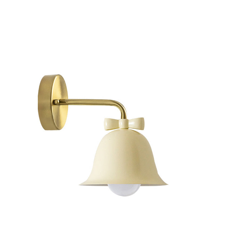 Traditional French Bell Wall Sconce Lamp - Round Iron 1-Light for Living Room