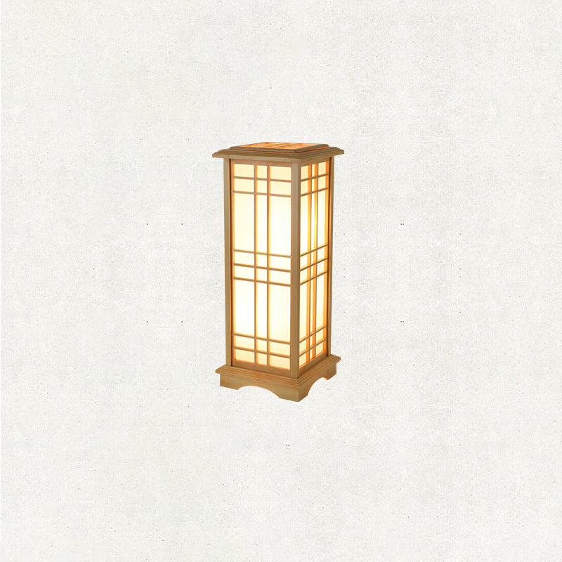 Traditional Japanese Wood Acrylic Floor Lamp - 1/2/3 Light Design for Bedroom