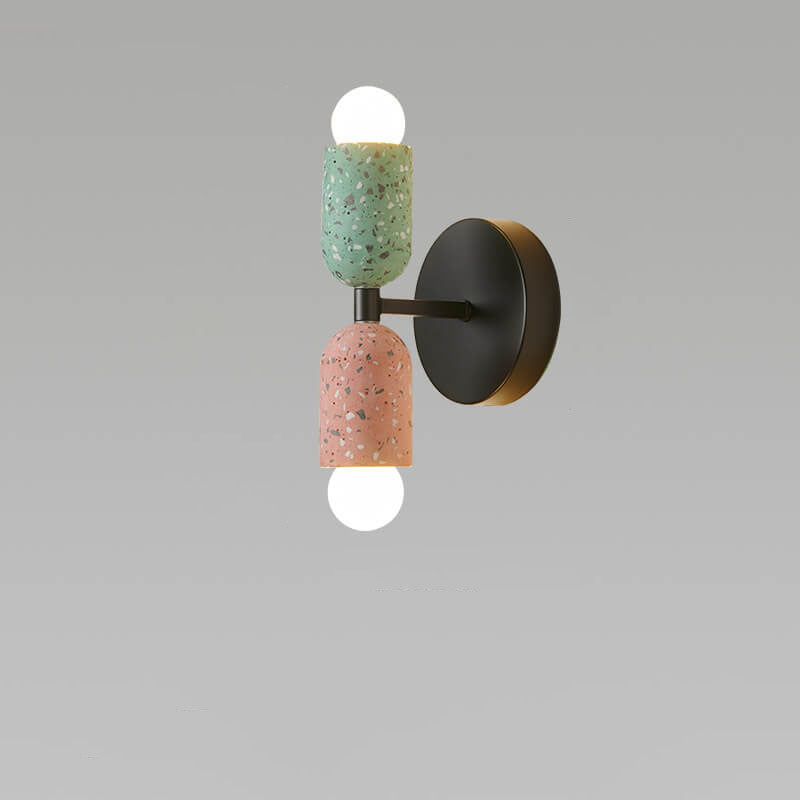 Modern Wabi-Sabi Iron Cement Wall Sconce Lamp - 2-Light Design