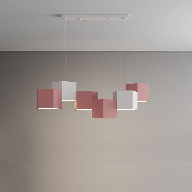 Modern Square Geometric Iron LED Macaron Chandelier  

Illuminate your space with this striking modern chandelier featuring a unique square geometric design. Crafted from durable iron with vibrant macaron-colored LED lights, it offers a perfect blend of f