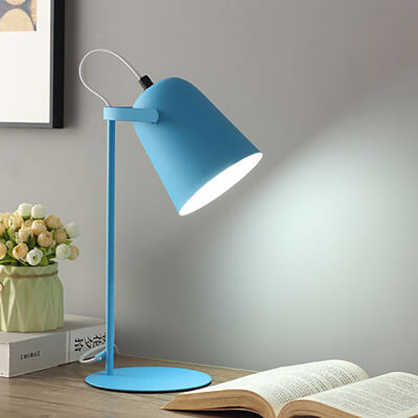 Nordic Macaroon Column Shade 1-Light Table Lamp - Modern Scandinavian Lighting, Elegant Home Decor, Stylish Nightstand Lamp, Minimalist Design, Contemporary Illumination, Bedroom & Living Room Accent, Decorative Table Light, Warm Cozy Atmosphere, High-Qua