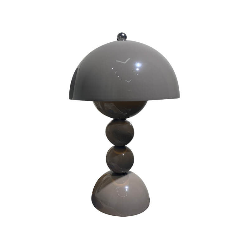 Contemporary Nordic Metal Mushroom Round Pod 1-Light Table Lamp for Bedroom Stylish Modern Lighting Fixture Nightstand Illuminated Decor Home Office Ambient Light Scandinavian Design Unique Table Lamp