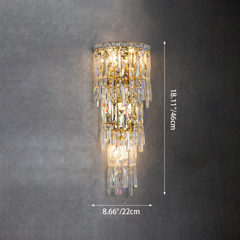 Contemporary Luxury Crystal Tassel Wall Sconce - 1-Light for Living Room