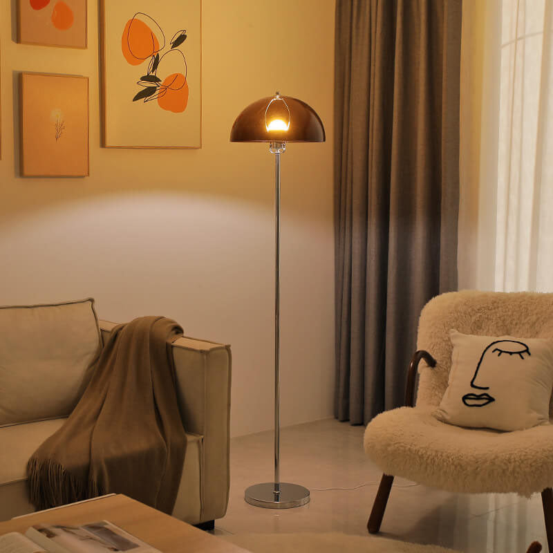 Nordic Vintage Acrylic Dome Floor Lamp - 1-Light Standing Design