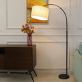 Nordic Fabric Column Shade Fishing Rod Floor Lamp - 1-Light Standing Design, Modern Home Lighting, Creative Decor, Adjustable Floor Lamp for Living Room & Bedroom