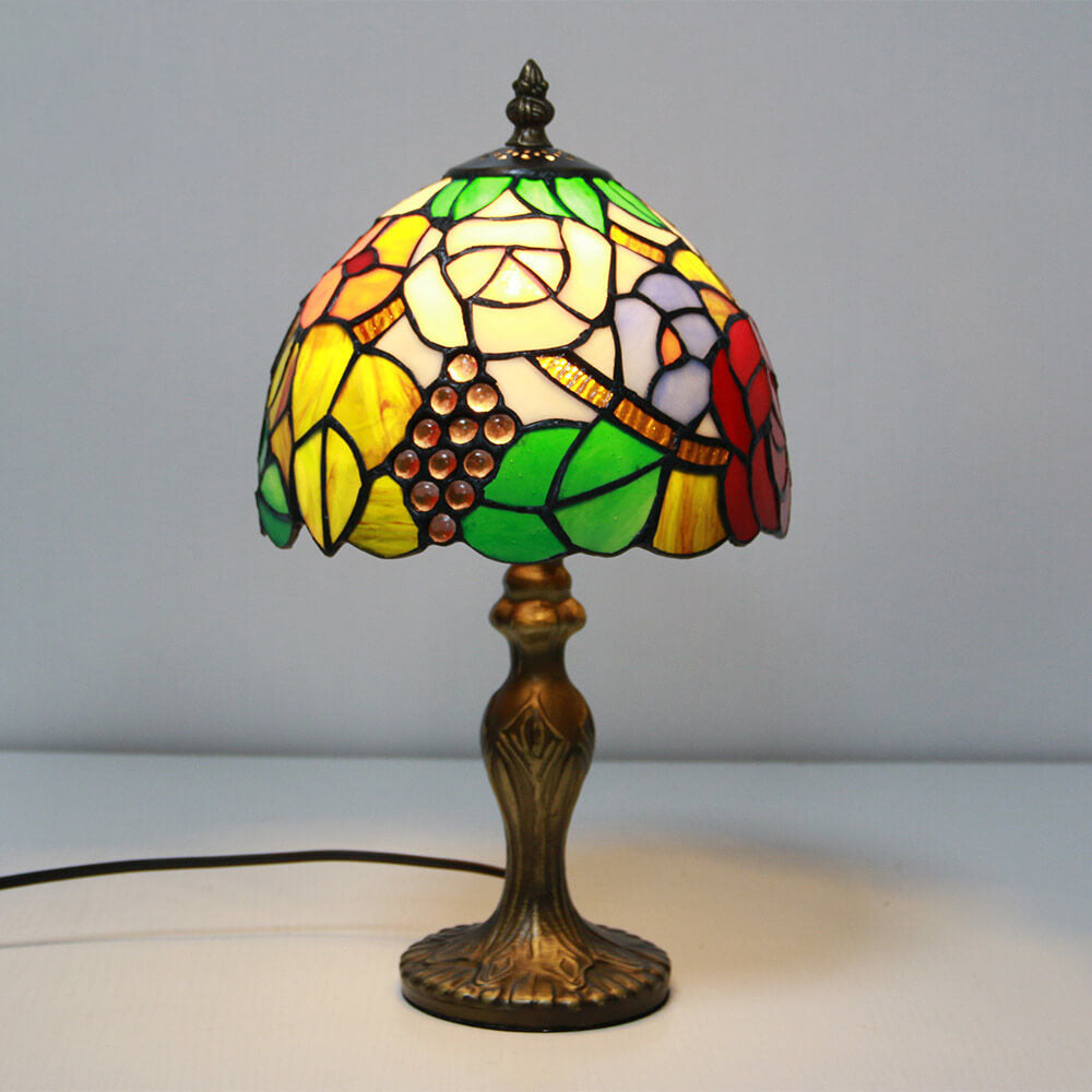 Vintage Tiffany Animal Flower Decoration Stained Glass Dome 1-Light Table Lamp, Tiffany Style Lighting, Stained Glass Lamp, Animal Design Table Lamp, Vintage Home Decor, Decorative Lighting, Unique Gift Idea, Elegant Lamp for Living Room, Antique-Inspired